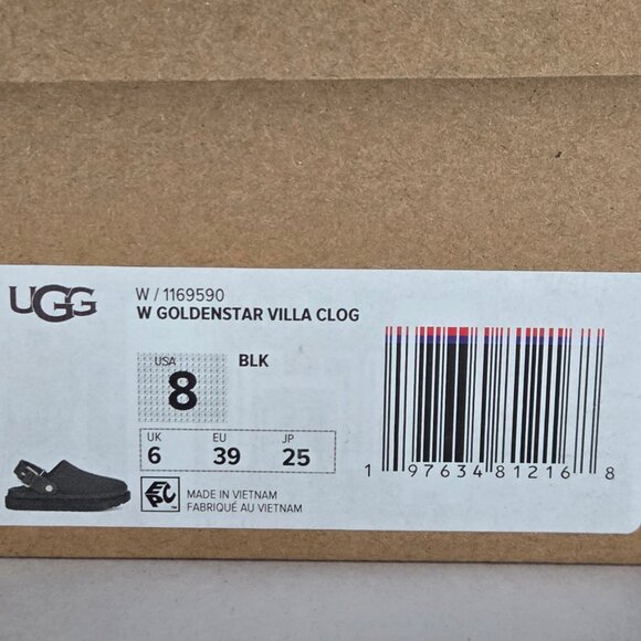 UGG Women's Goldenstar Villa Casual Clogs Regular 8 Black - Picture 6 of 7